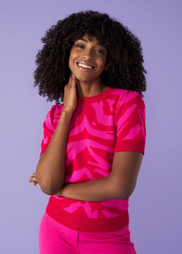 Pink Zebra Sweater