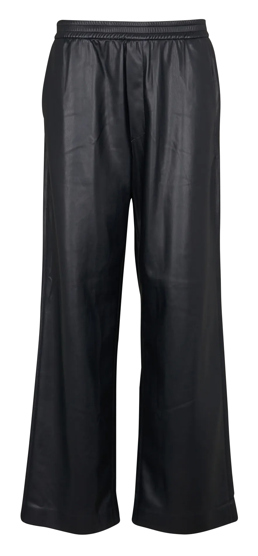 PRESTON  PANTALóN RECTO DE CUERO SINTéTICO DE TALLE ALTO EN AZUL