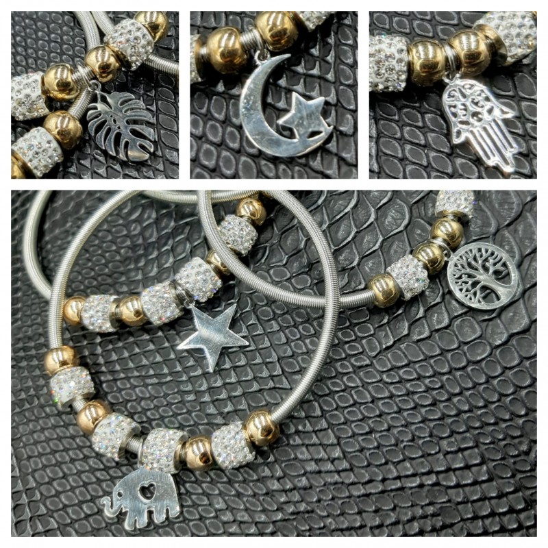 PULSERA DE ACERO  ESTILO PANDORA