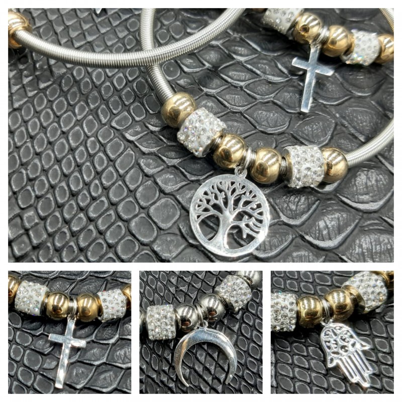 PULSERA DE ACERO  ESTILO PANDORA