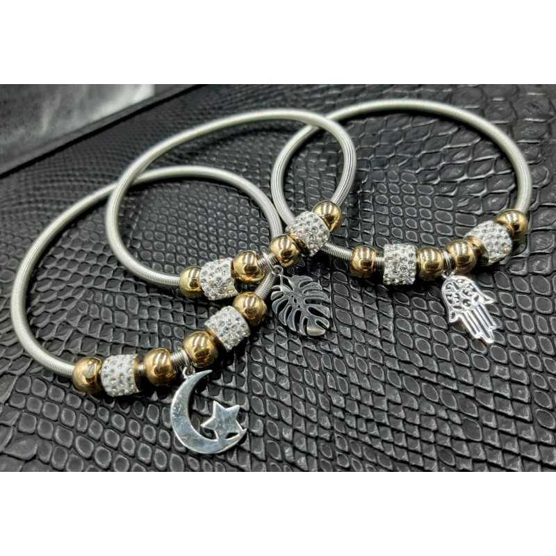 PULSERA DE ACERO  ESTILO PANDORA