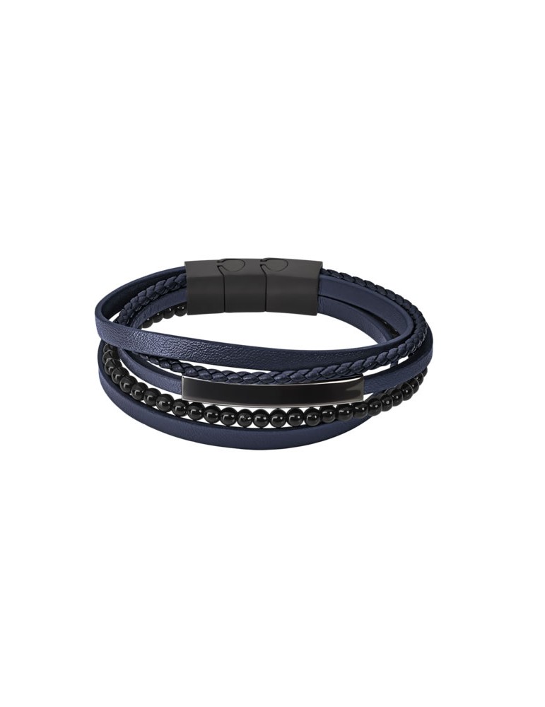 Pulsera Lotus Style hombre cuero Azul LS2144