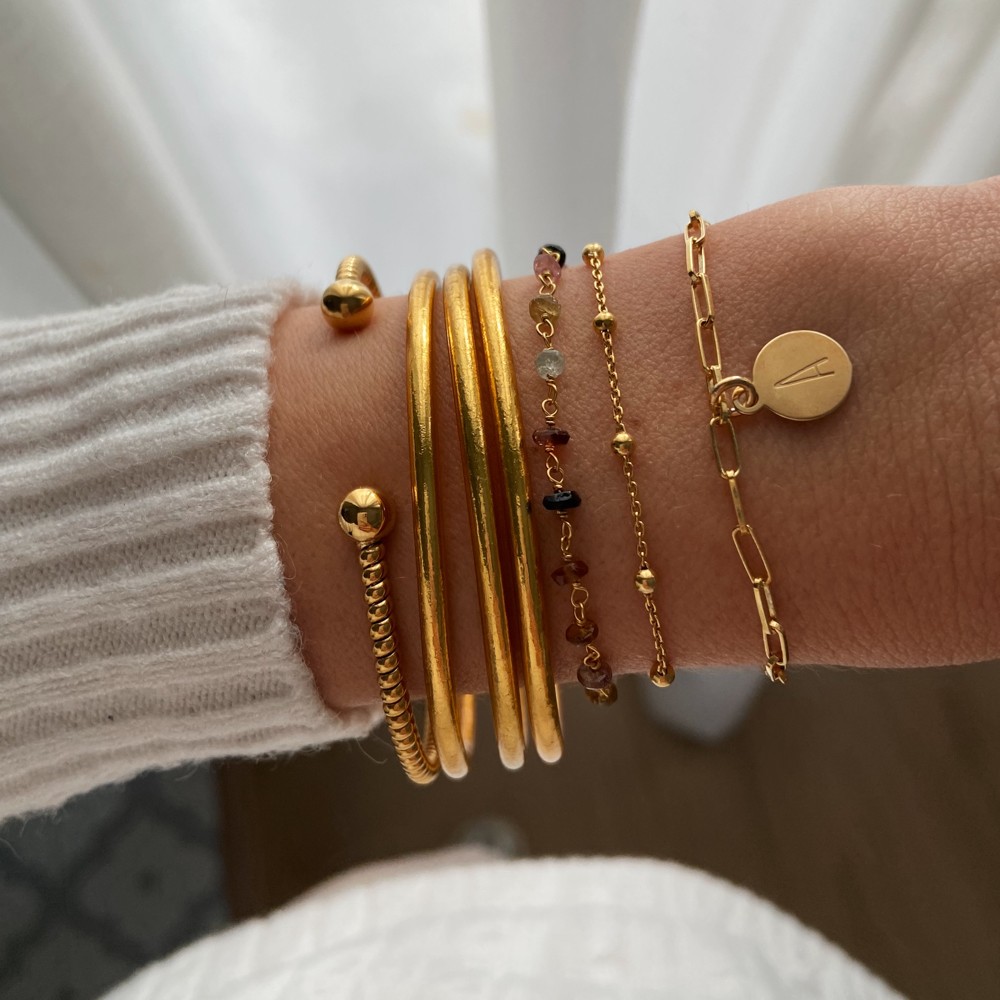 Pulsera Pan de Oro Dorada Fina