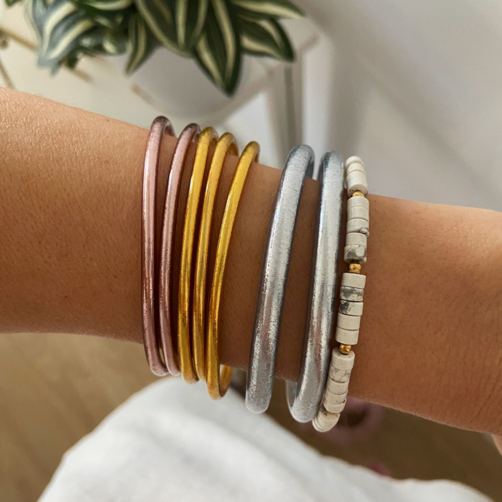 Pulsera Pan de Oro Rosa Fina