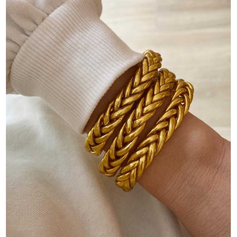 Pulsera Pan de Oro Trenzada Dorada