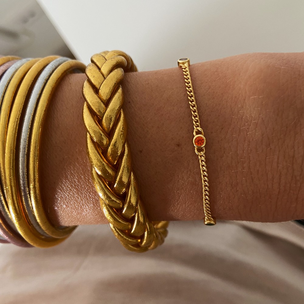 Pulsera Pan de Oro Trenzada Dorada