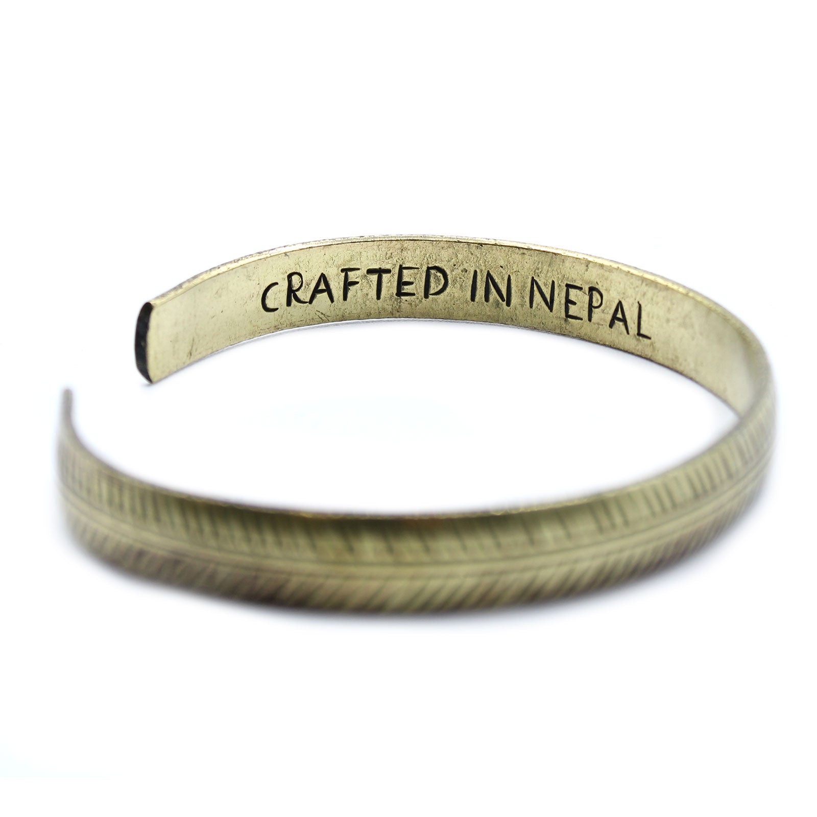 PULSERA TIBETANA DE LATóN  HOJA TRIBAL FINA