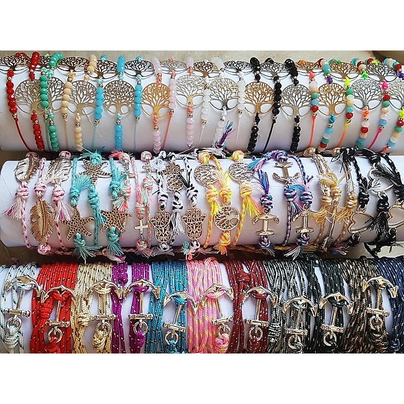 PULSERAS ANCLA MANO FATIMA CON EXPOSITOR INCLUIDO