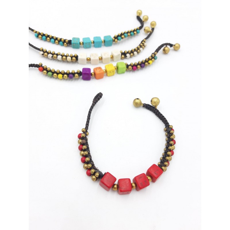 Pulseras boho india con piedras naturales