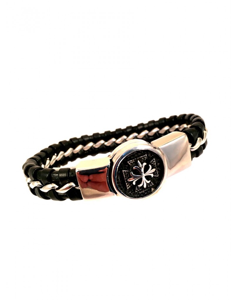 PULSERAS DE HOMBRE ACERO CUERO 