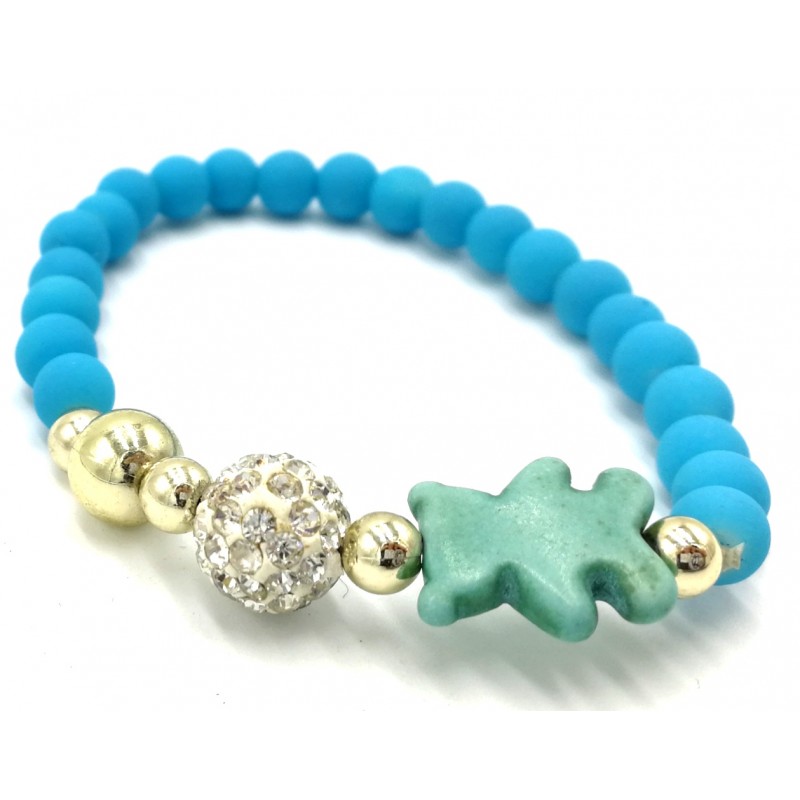 Pulseras de Osito con perlas de cristal y piedra