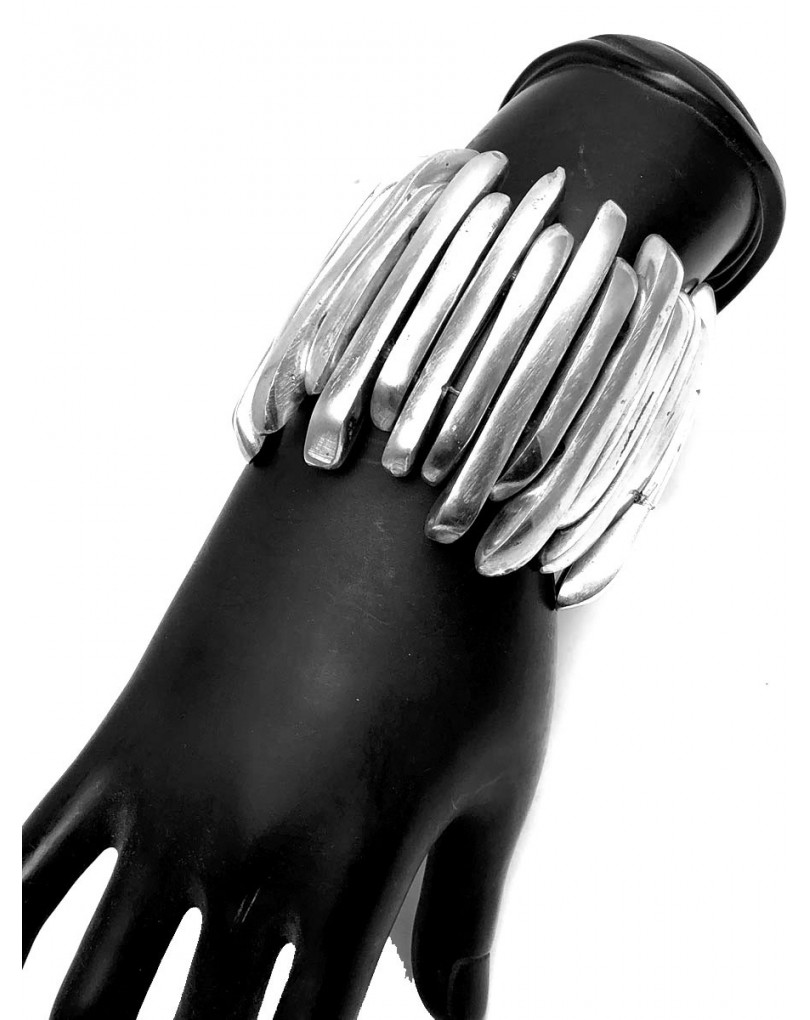 PULSERAS PLATA ANCHAS ELEASTICAS