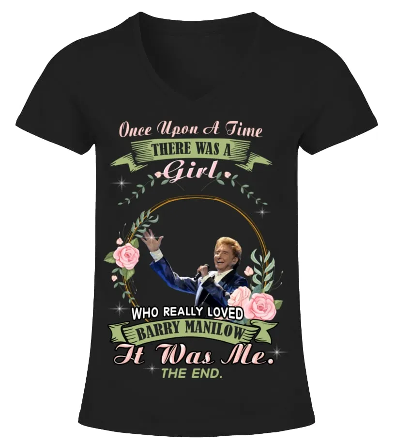 REALLY LOVED BARRY MANILOW Camiseta cuello pico Mujer