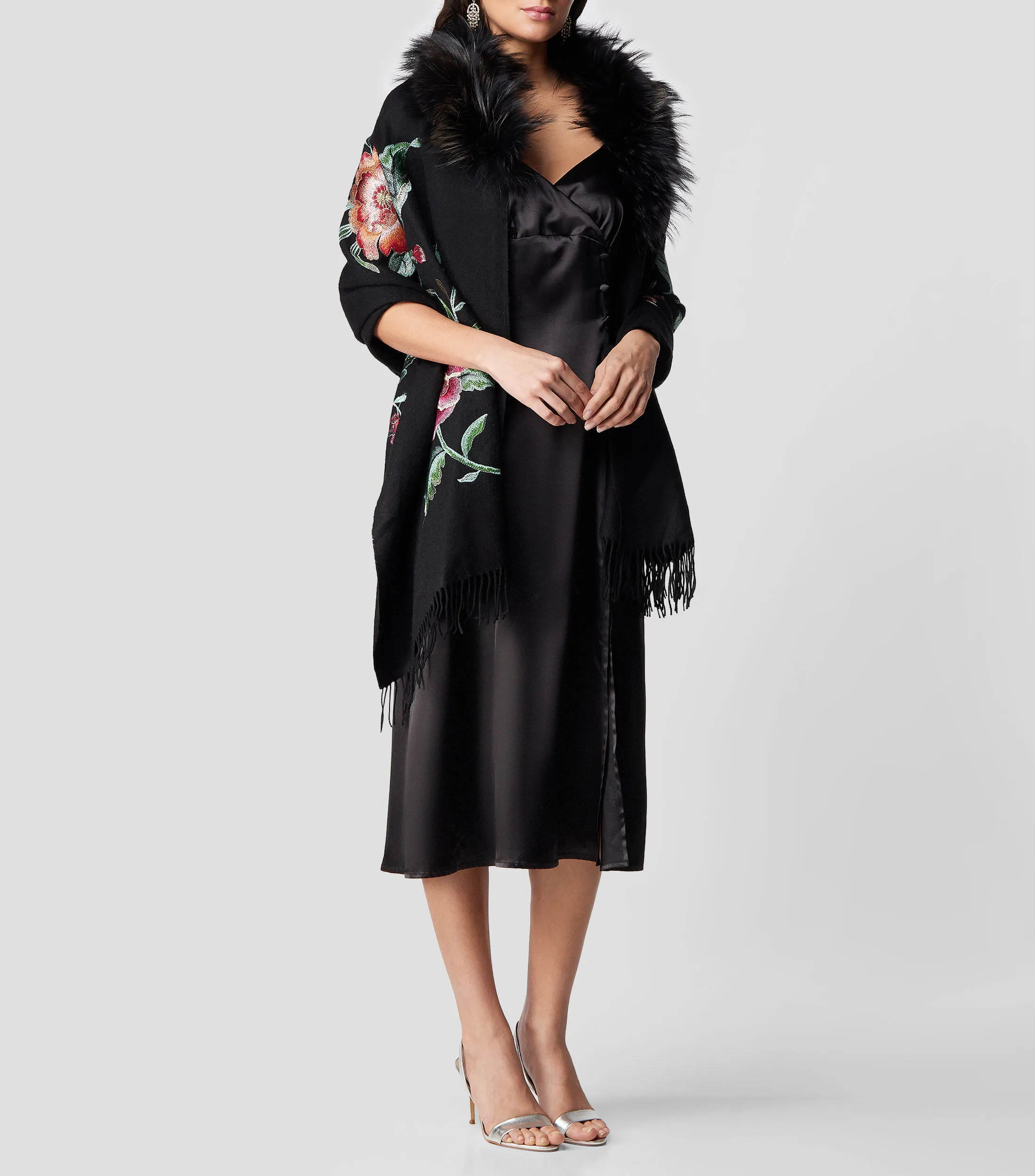 Riva Capa con bordado floral Mujer