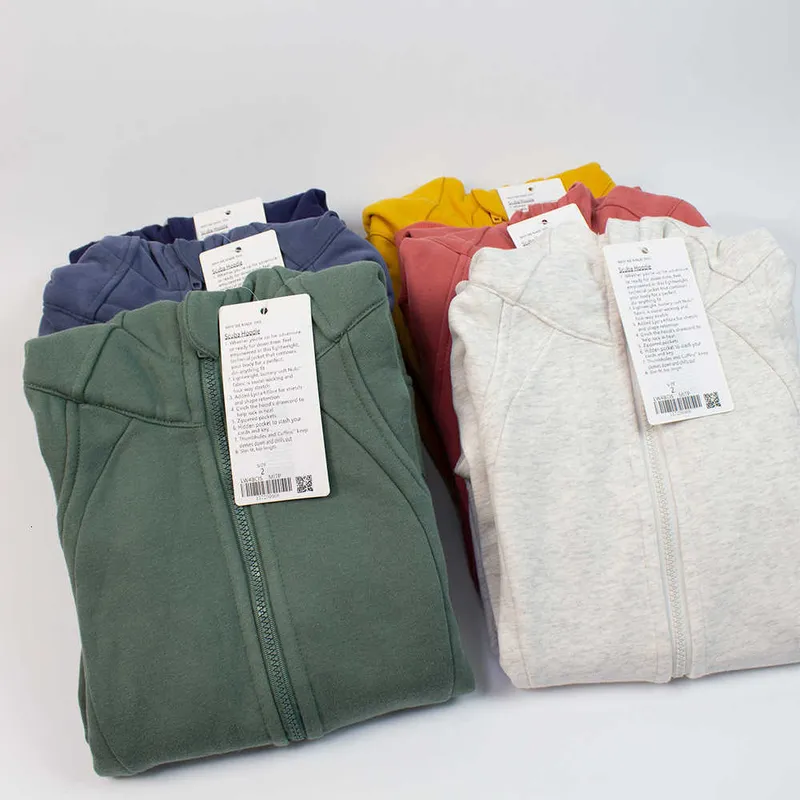 Ruru Yoga Suit Scuba Mujer Ocio Deportes Sudadera con Capucha Suéter Otoño Invierno Felpa Espesada Cremallera Abrigo