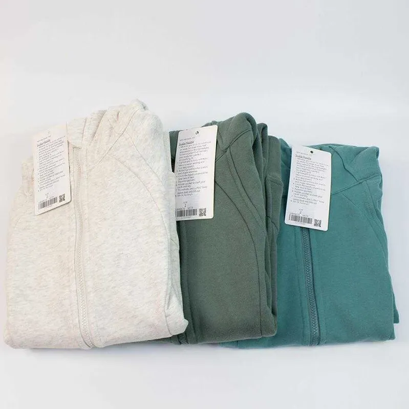 Ruru Yoga Suit Scuba Mujer Ocio Deportes Sudadera con Capucha Suéter Otoño Invierno Felpa Espesada Cremallera Abrigo