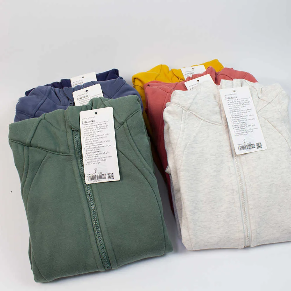 Ruru Yoga Suit Scuba Mujer Ocio Deportes Sudadera con Capucha Suéter Otoño Invierno Felpa Espesada Cremallera Abrigo