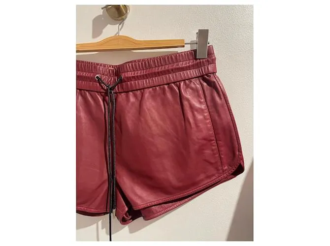SAINT LAURENT Camiseta corta.Cuero L Internacional Roja 