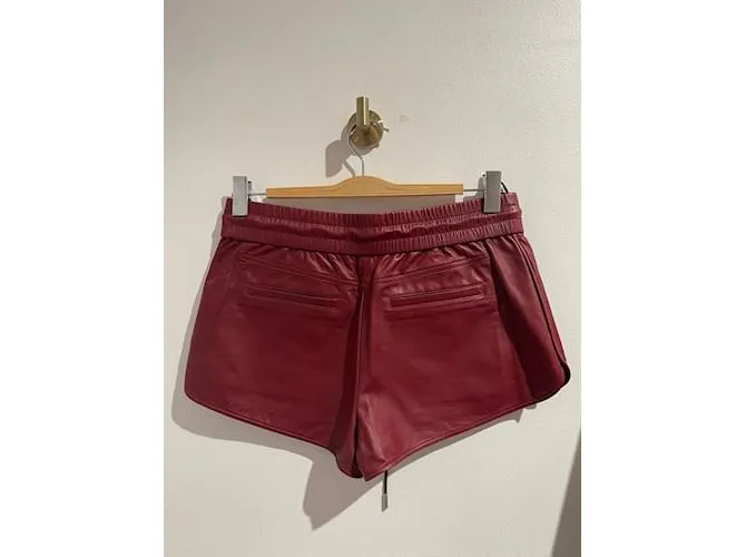 SAINT LAURENT Camiseta corta.Cuero L Internacional Roja 