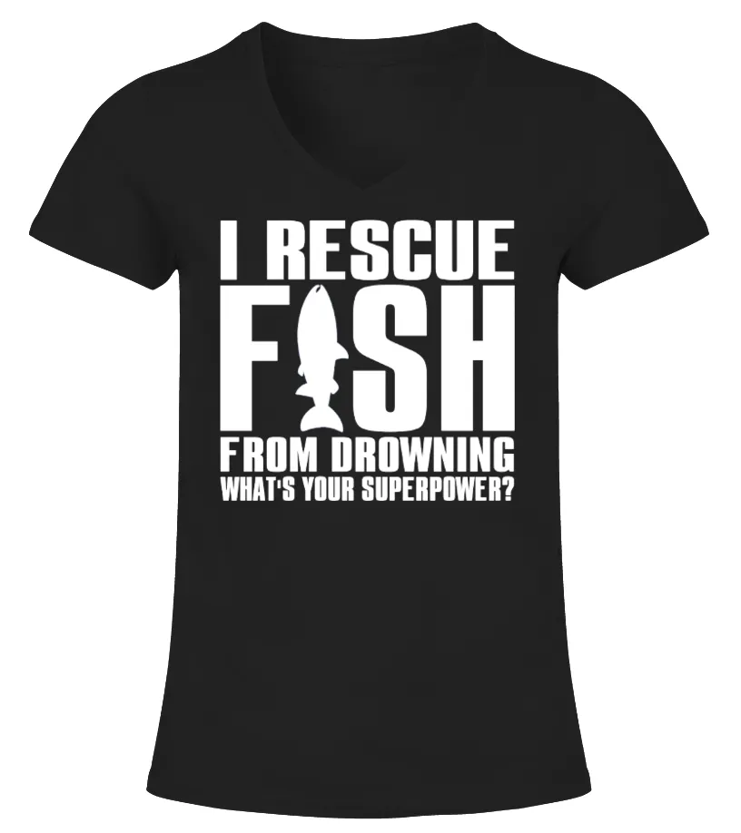 Save Drowning Fish Camiseta cuello pico Mujer