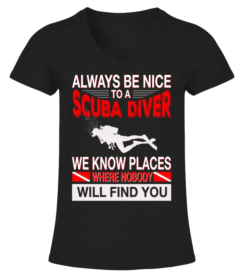 SCUBA DIVINGBE NICE CAMISETA CUELLO PICO MUJER