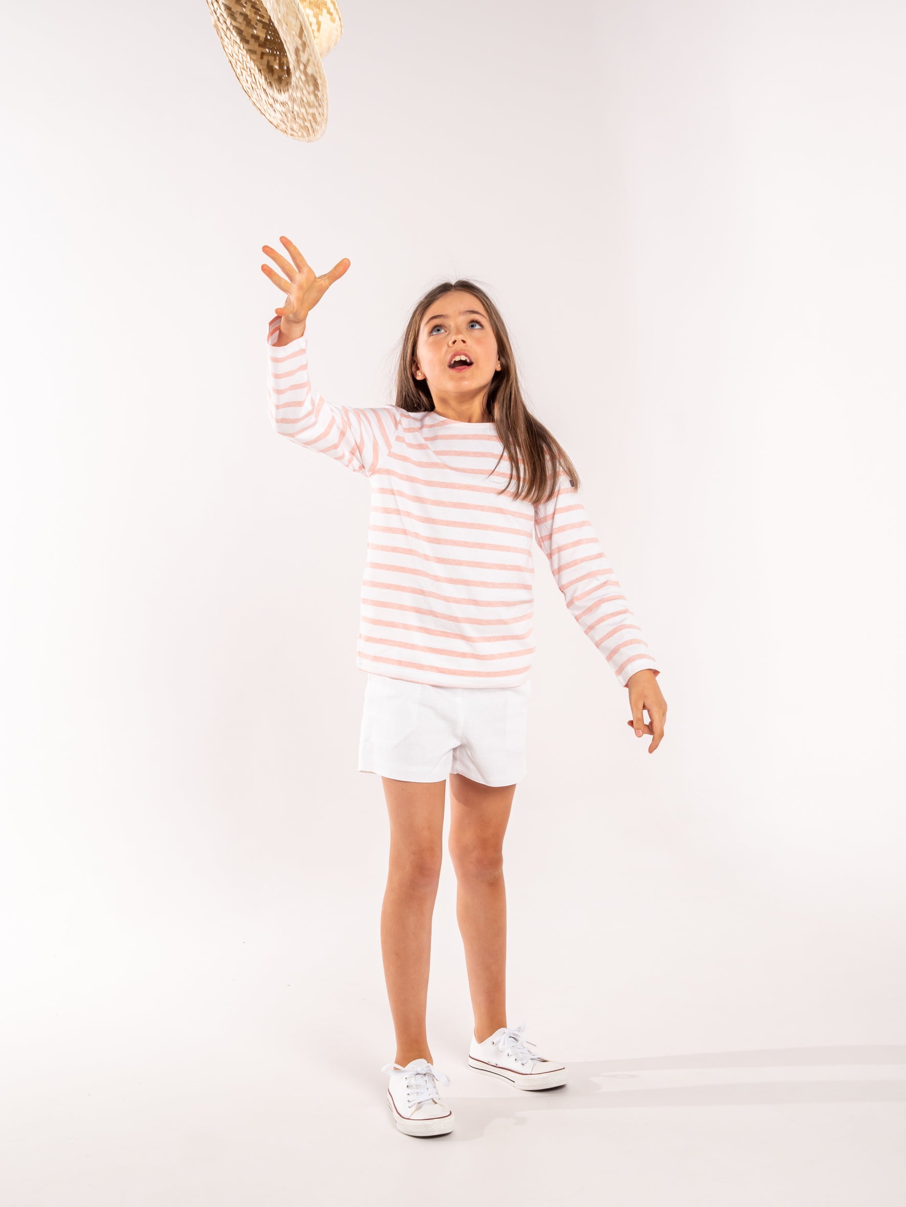Short lino blanco