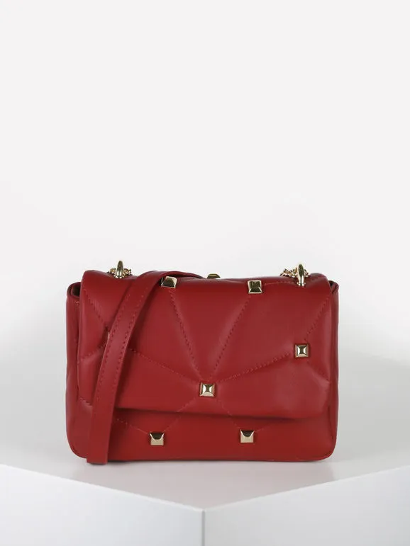 Solada Bolso bandolera de piel con tachuelas