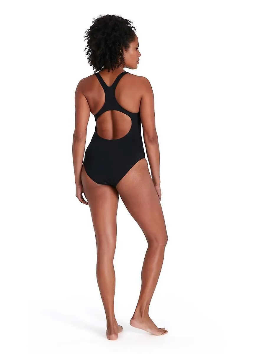 SPEEDO DIGITAL PLACEMENT MEDALIST SWIMSUIT  BLACK/ PAPAYA PUNCH/ MAGENTA  WOMENS