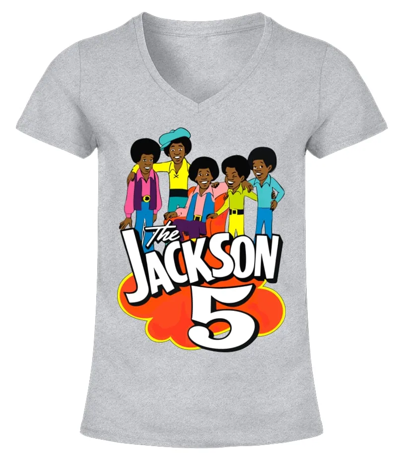 THE JACKSON 5  GRX (2) CAMISETA CUELLO PICO MUJER
