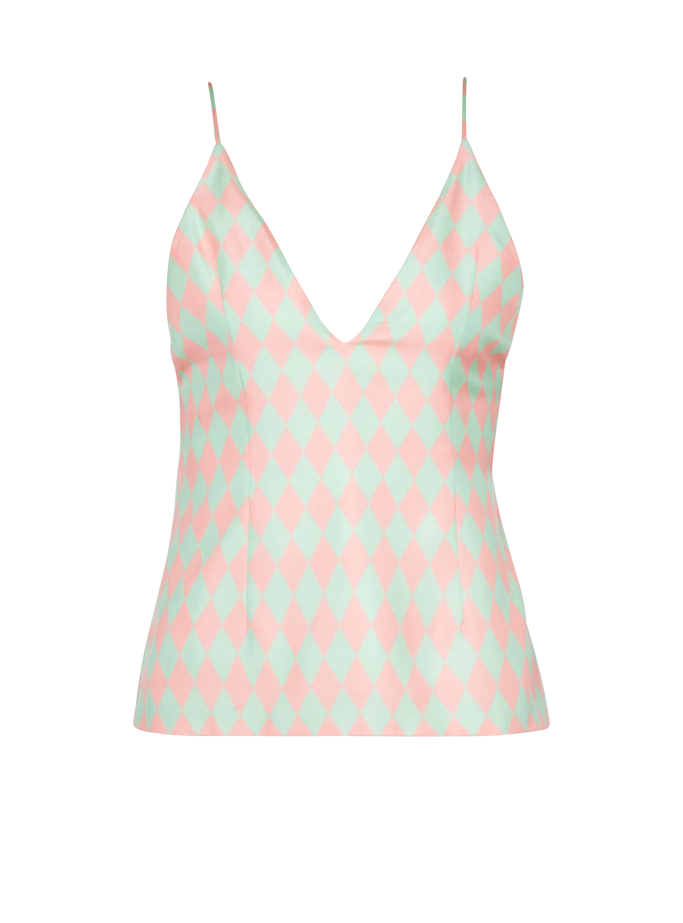 Top de seda con estampado Diamond