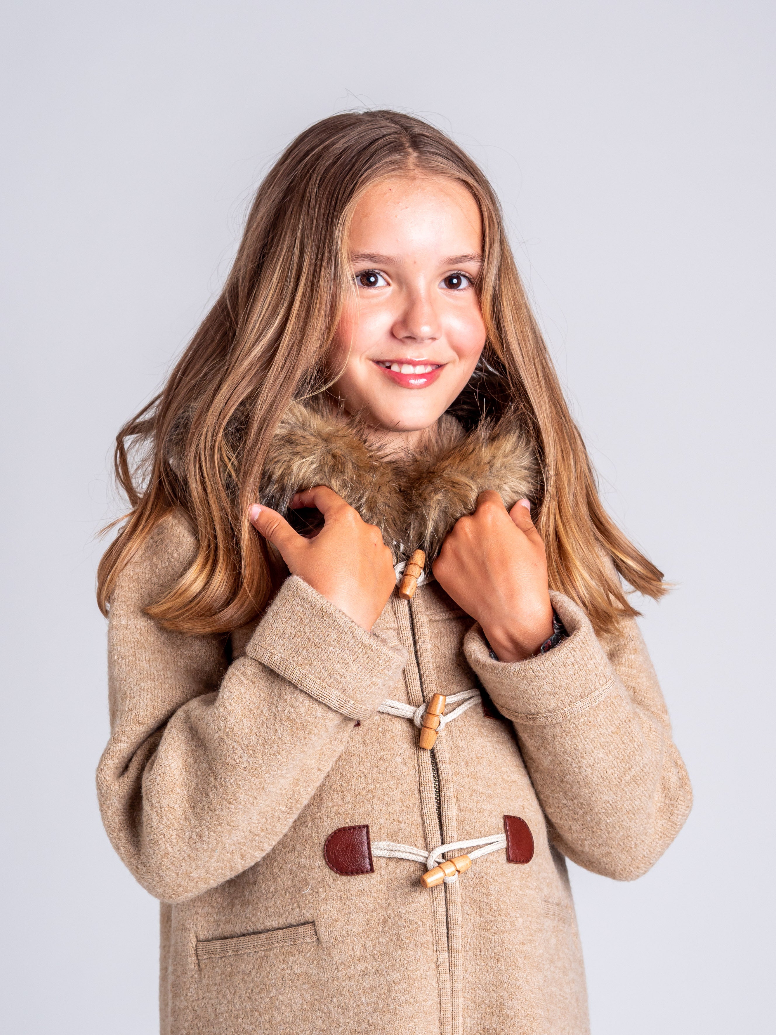 Trenca camel pelo