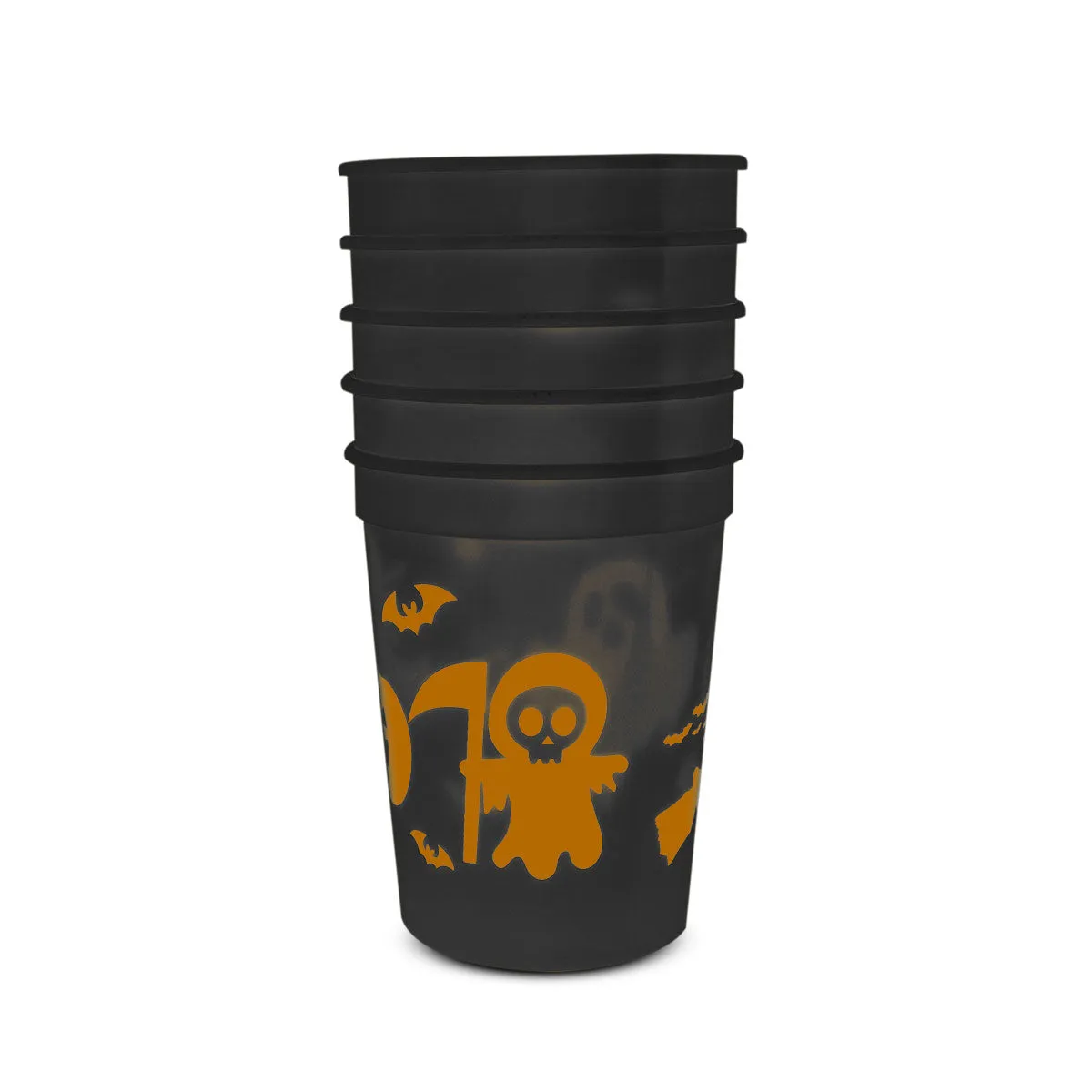 Vasos Color Negro con Diseo de Halloween