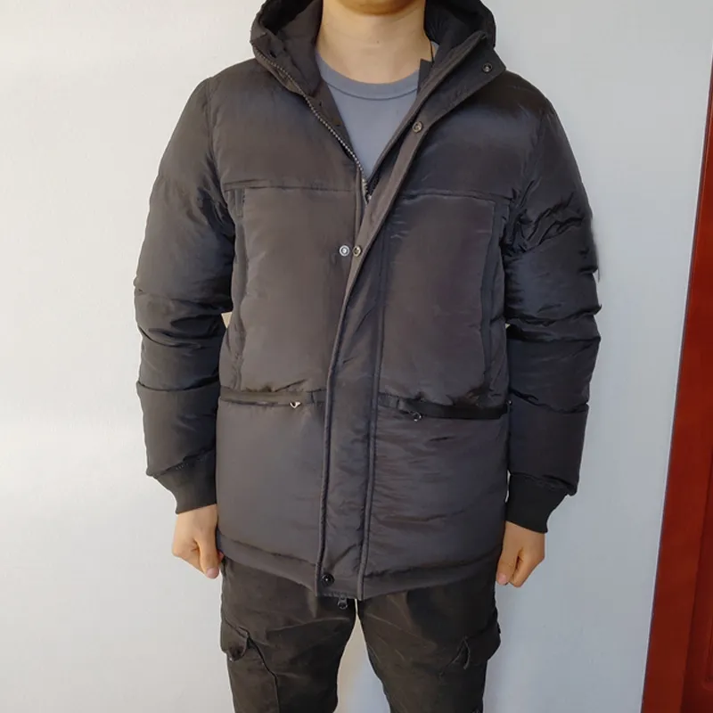 Venta caliente invierno calentamiento hombres abajo chaqueta al aire libre regular color sólido hombres abrigo