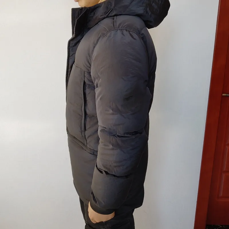 Venta caliente invierno calentamiento hombres abajo chaqueta al aire libre regular color sólido hombres abrigo