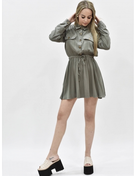 Vestido camisero verde