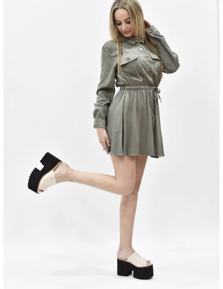 Vestido camisero verde