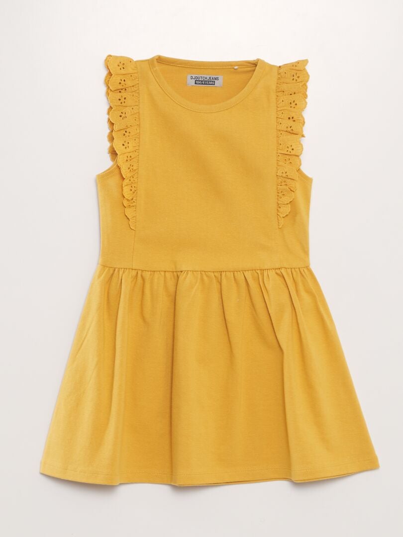 VESTIDO CON BORDADOS  AMARILLO