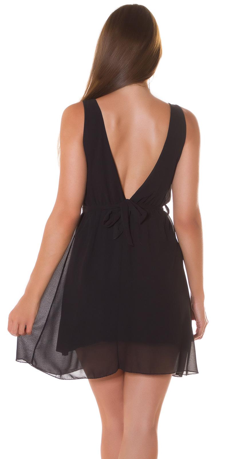 Vestido con pedrería fantasía negro