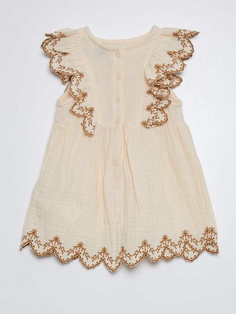 VESTIDO DE GASA DE ALGODóN  ROSA