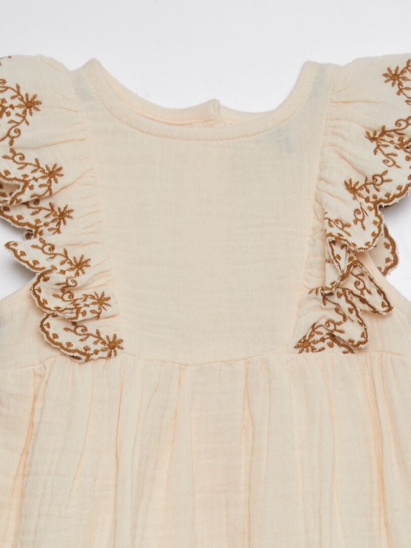 VESTIDO DE GASA DE ALGODóN  ROSA