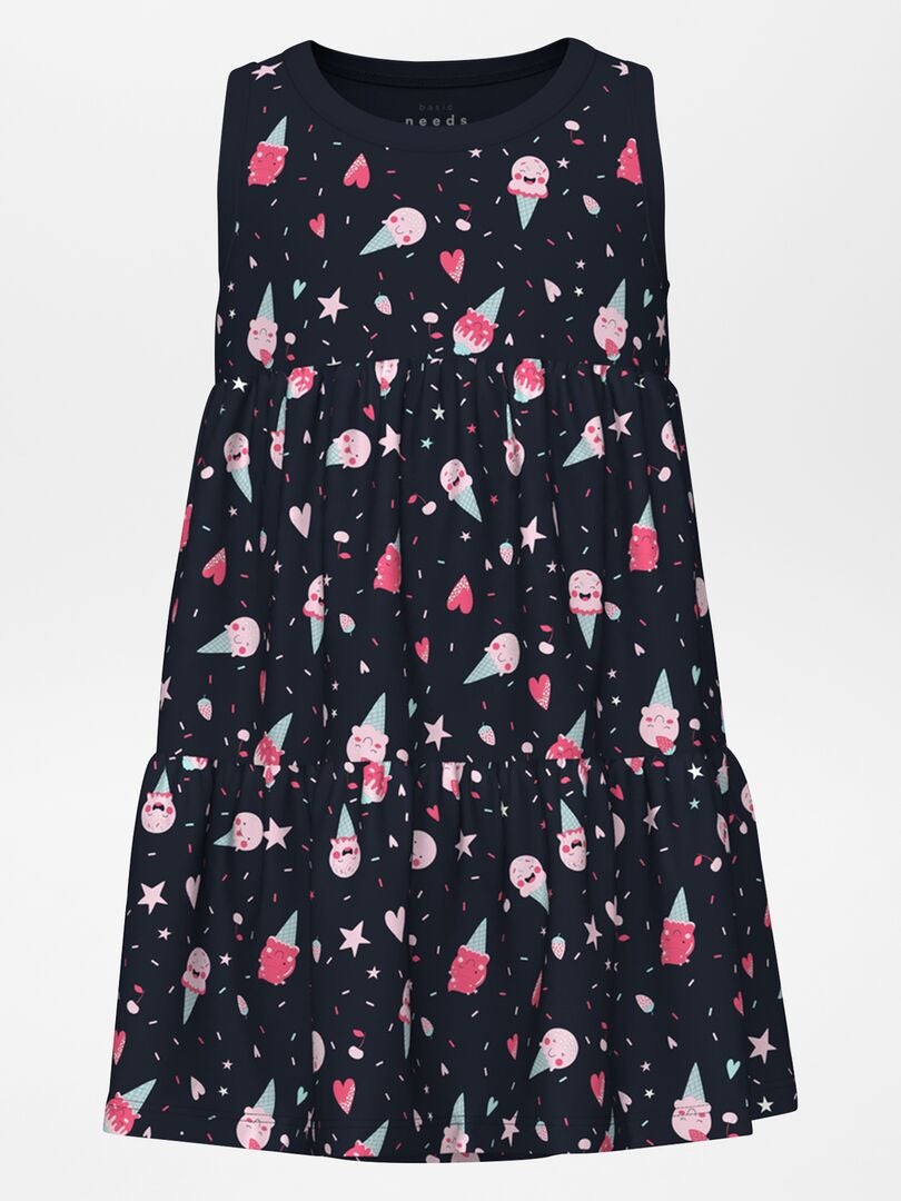 VESTIDO DE PUNTO CON VOLANTES 'NAME IT'  AZUL