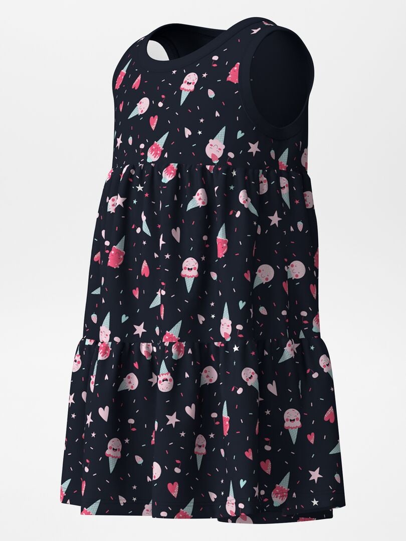 VESTIDO DE PUNTO CON VOLANTES 'NAME IT'  AZUL