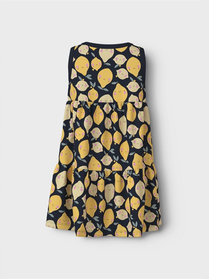 VESTIDO ESTAMPADO A CAPAS  AZUL