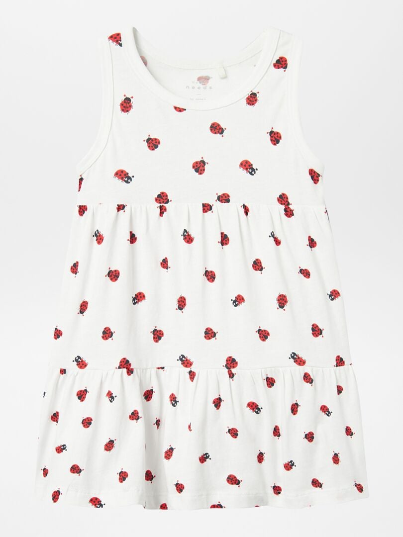 VESTIDO ESTAMPADO A CAPAS  BLANCO