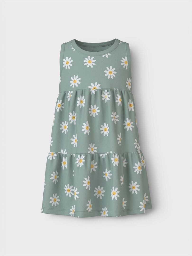VESTIDO ESTAMPADO A CAPAS  VERDE