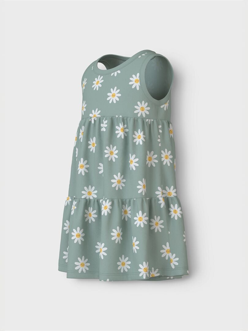 VESTIDO ESTAMPADO A CAPAS  VERDE