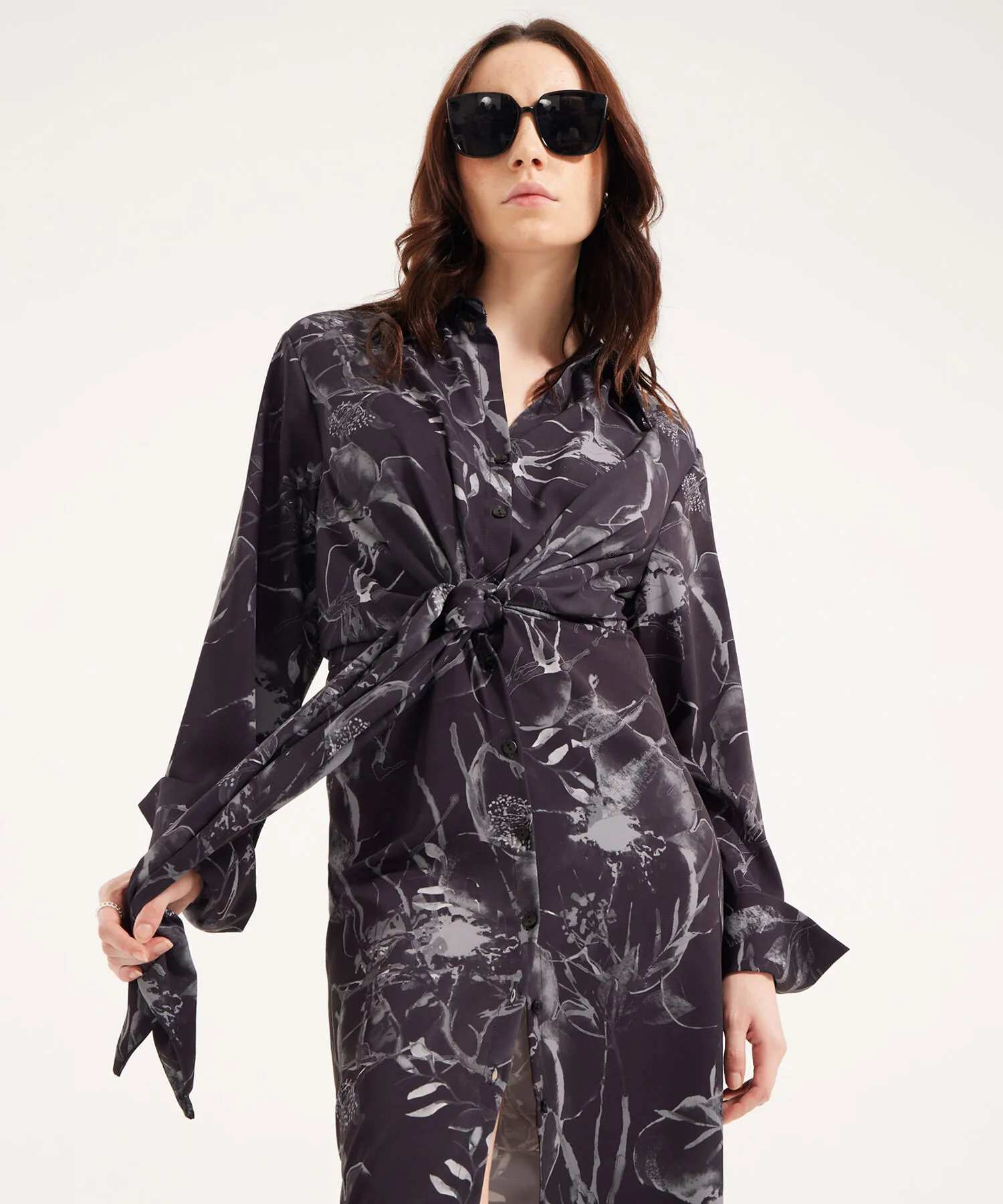 VESTIDO ESTAMPADO CON MANGA 3/4
