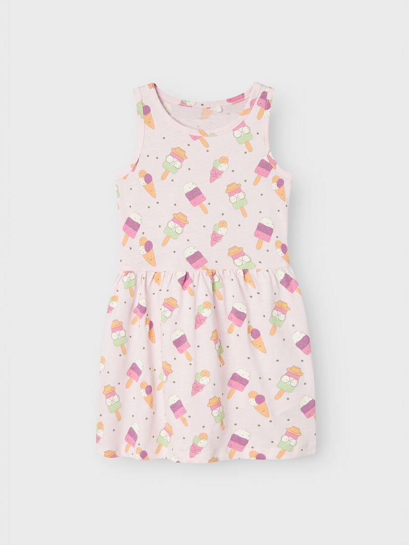 VESTIDO ESTAMPADO DE PUNTO  ROSA