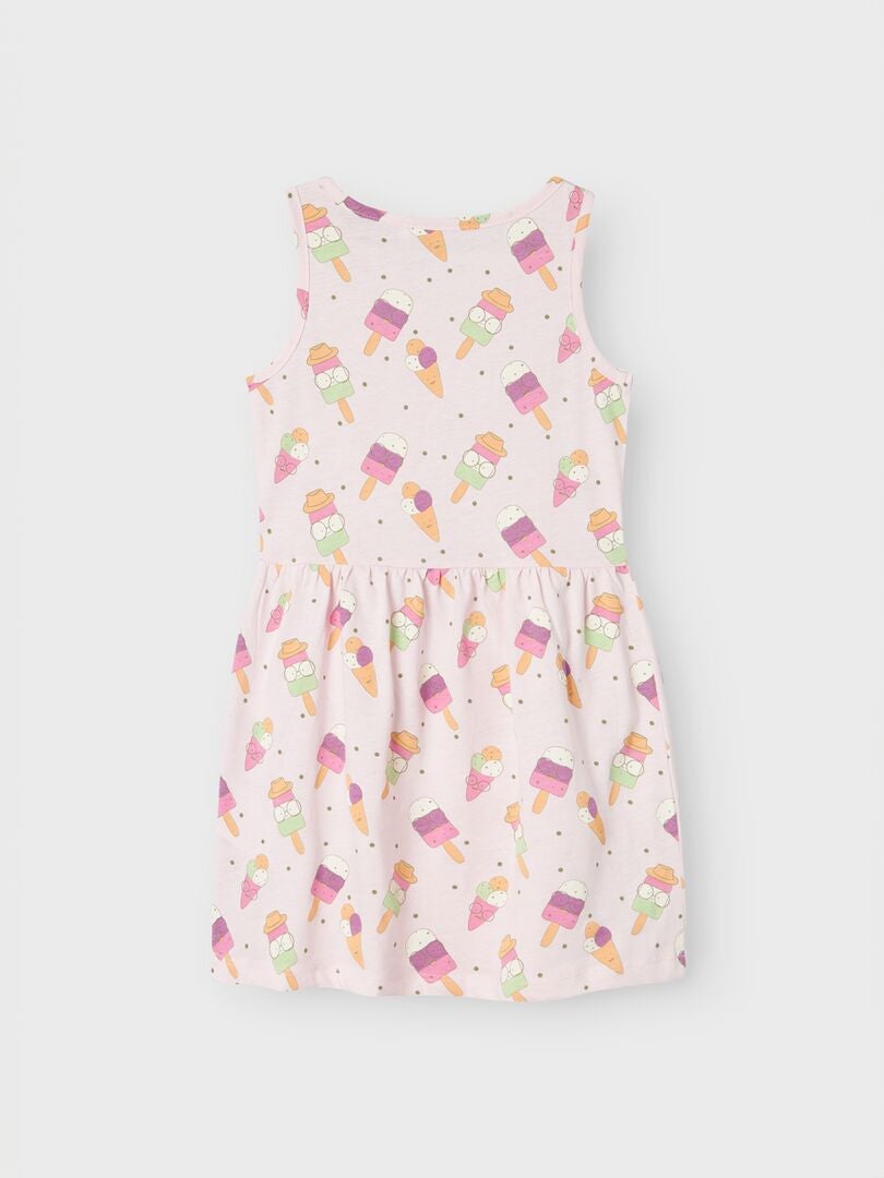 VESTIDO ESTAMPADO DE PUNTO  ROSA