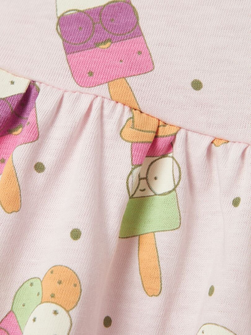 VESTIDO ESTAMPADO DE PUNTO  ROSA
